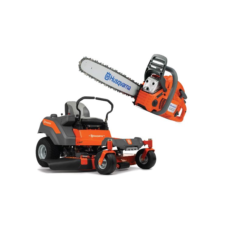 Husqvarna zero turn mower and chainsaw